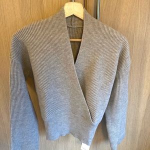 Commense She’s effortless wrap sweater khaki XS